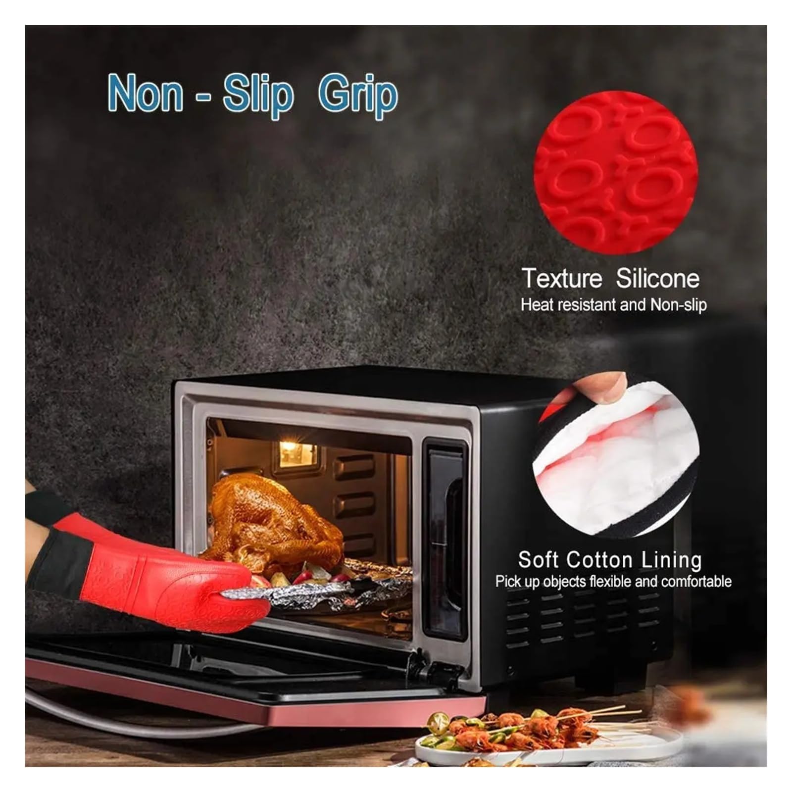 1/2 Guantes Profesionales for Horno para Asar, Cocinar