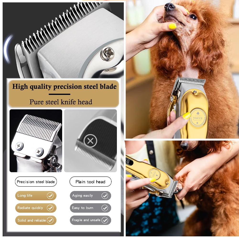 yucca Kit de toilettage pour chiens à la maison, rasoirs pour chiens pour le toilettage, kit de toilettage pour chien pour poils épais, tondeuse professionnelle pour chien, tondeuse pour chat pour