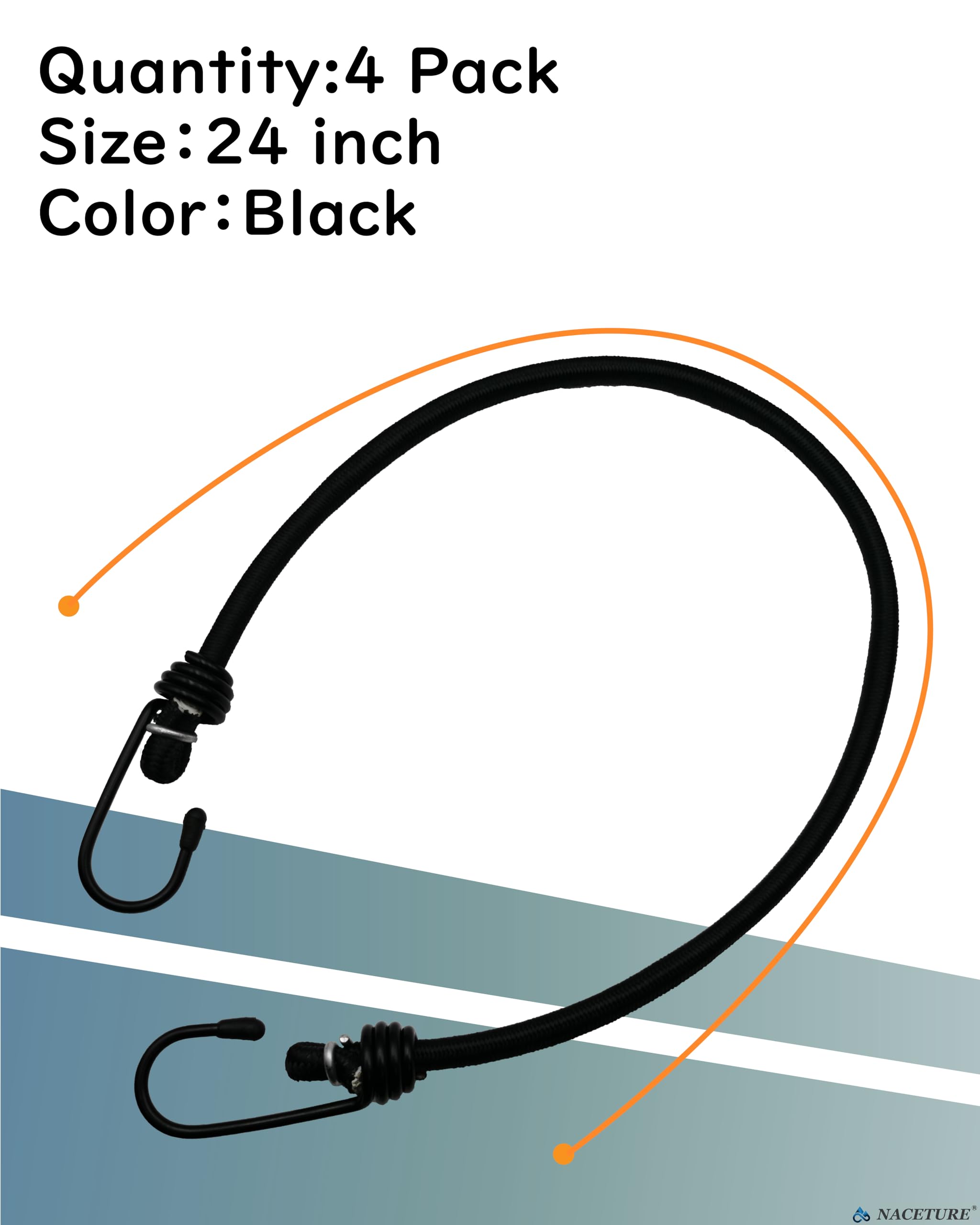 24 Inch Bungee Cord with Hooks Camping Accessories - Image 3