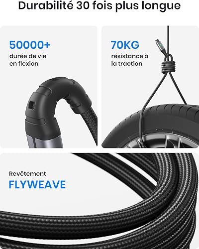 INIU 240W Cable USB C vers USB C, [2Pack 2m] PD3.0 Câble USBC Type C Charge Rapide pour iPhone 17 16 15 Pro Max, Samsung Galaxy S25 S24 S23 Ultra, Pixel 9 Pro, MacBook iPad Air, Switch, Steam Deck etc - 9