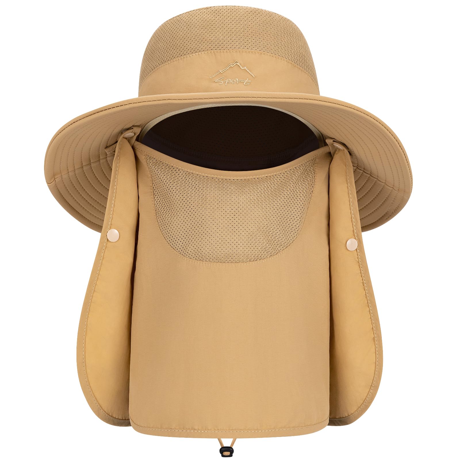 TAGVO Sombreros de Pesca para Hombre Mujer con Cubierta de Cuello Desmontable, Gorros de Pescador con Protección UPF 50+, Sombreros y Gorras de Sol Plegables para Cámping Excursionismo Caminando — view 12