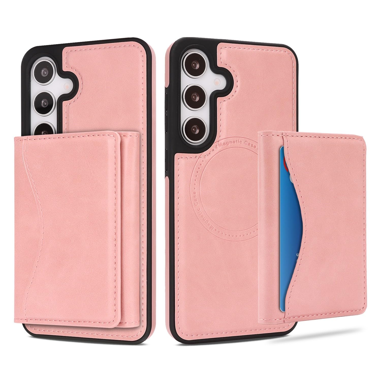 Étui Galaxy S25 Plus en cuir rose premium : la protection portefeuille élégante - 7