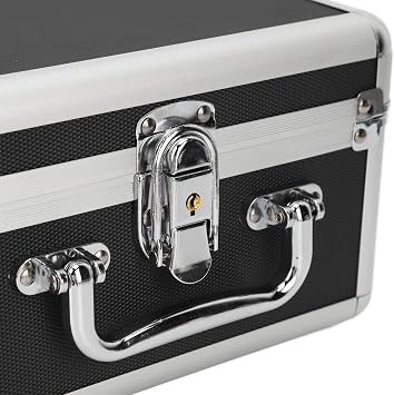 ASHATA Hard Drive Case 2.5 Inch, 20 Bay HDD Storage Suitcase with Security Lock and Cushioning Pad, Shockproof Carrying Case, Black