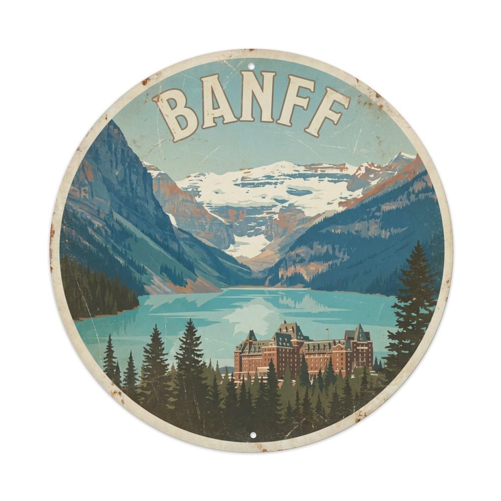 Retro Canada Travel Banff Metal Tin Sign