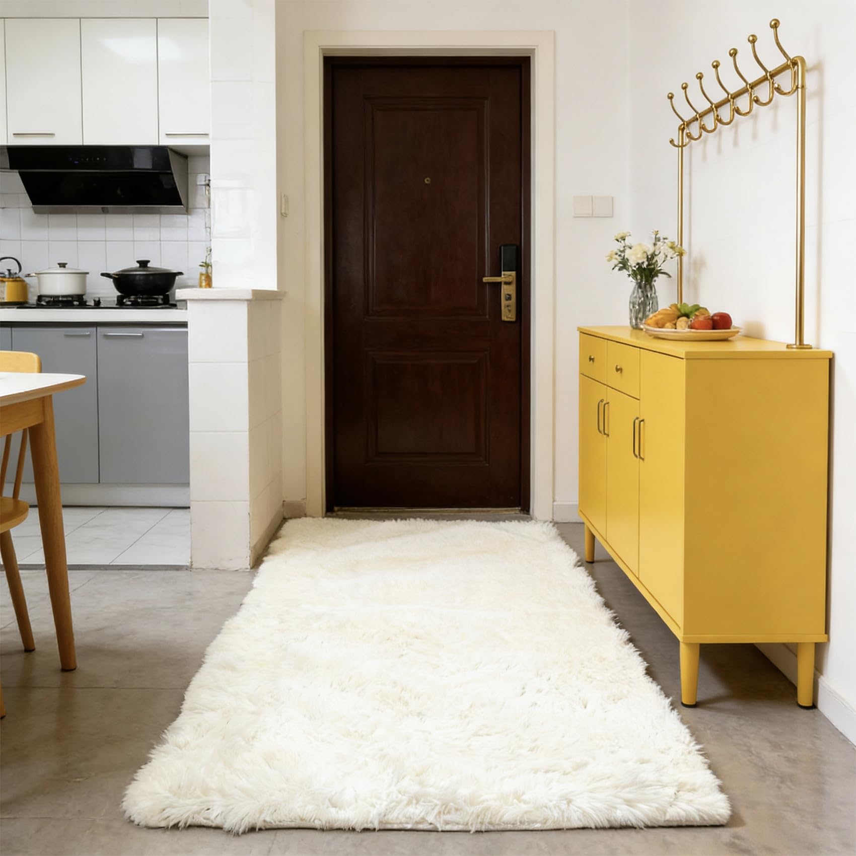 Tapis à poils longs 282x300 cm antidérapant et facile à entretenir pour salon