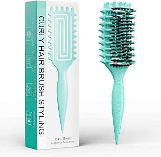 ABOYOY Curl Defining Brush for Curly Hair - Detangling Styling Brush with Side Teeth, Wet/Dry Use, All Hair Types Women Men