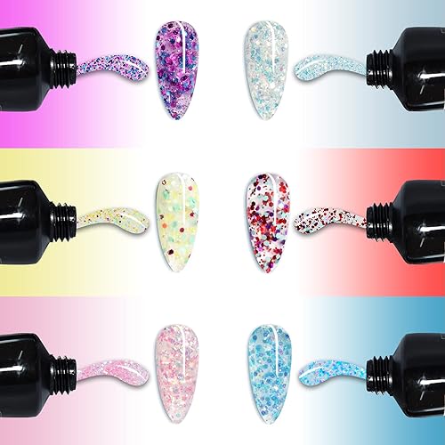 Miniatura 5 de Wenida - Kit de gel para extensión de uñas, 6 colores, gel para mejorar las uñas, para el hogar, manicura y arte