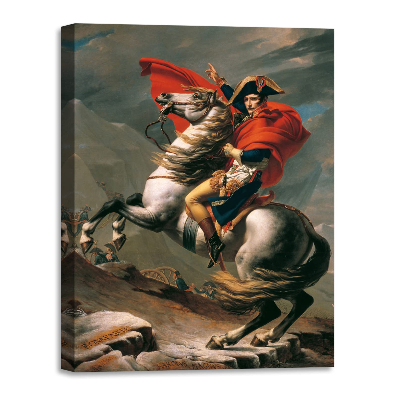 LuxHomeDecor Jacques-Louis David - Napoleon Quadro Stampa su Tela con Telaio in Legno misura 60x80 cm