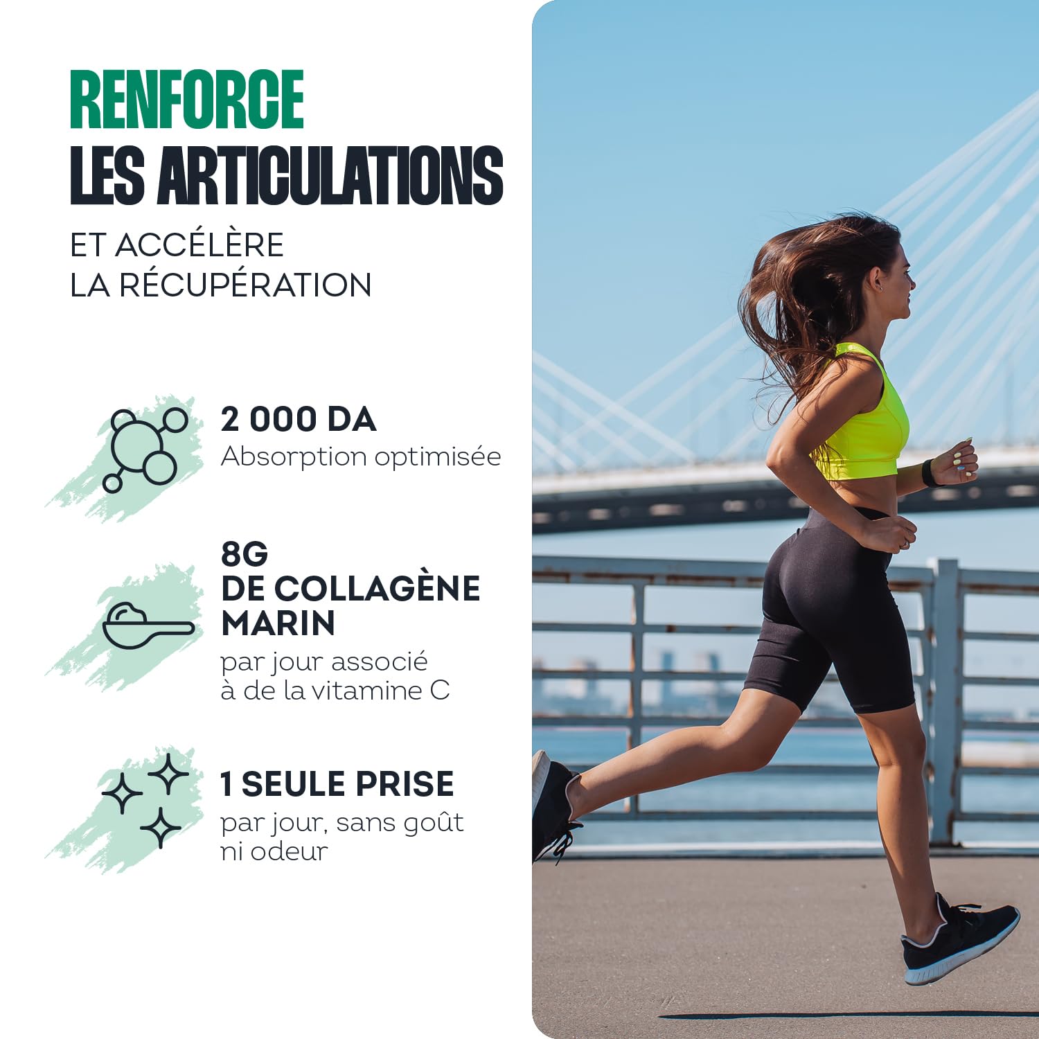 Impulse Nutrition - Collagène Marin Hydrolysé Type 1 Peptan® en Poudre avec Vitamine C - Complément Alimentaire Récupération, Articulations & Peau - 270g - Goût neutre - Fabriqué en France