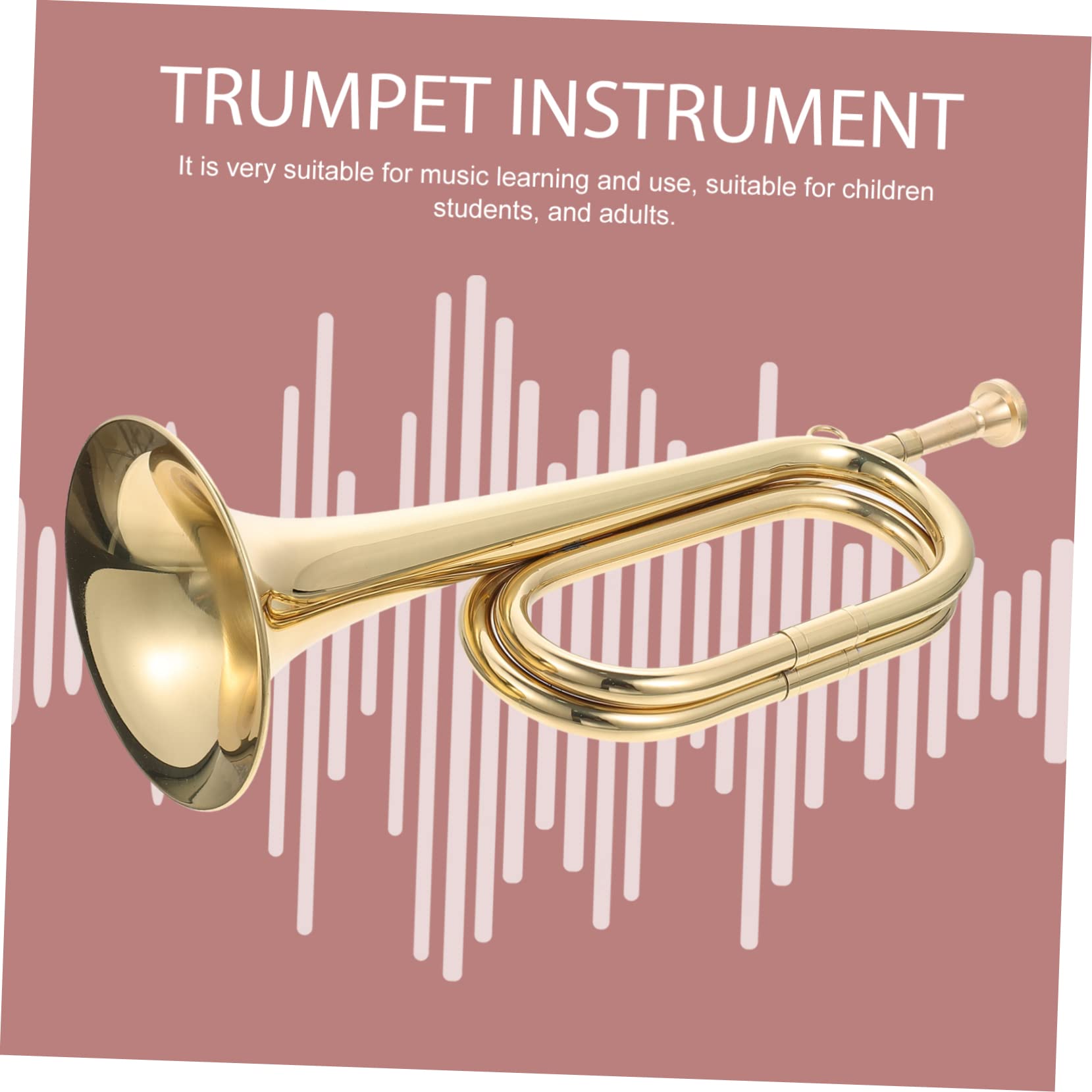 Yardwe Corneta Dorada de Cobre para Principiantes Fácil de Transportar, Instrumento Musical de Viento Ligero Adecuado para Banda Escolar y Orquesta