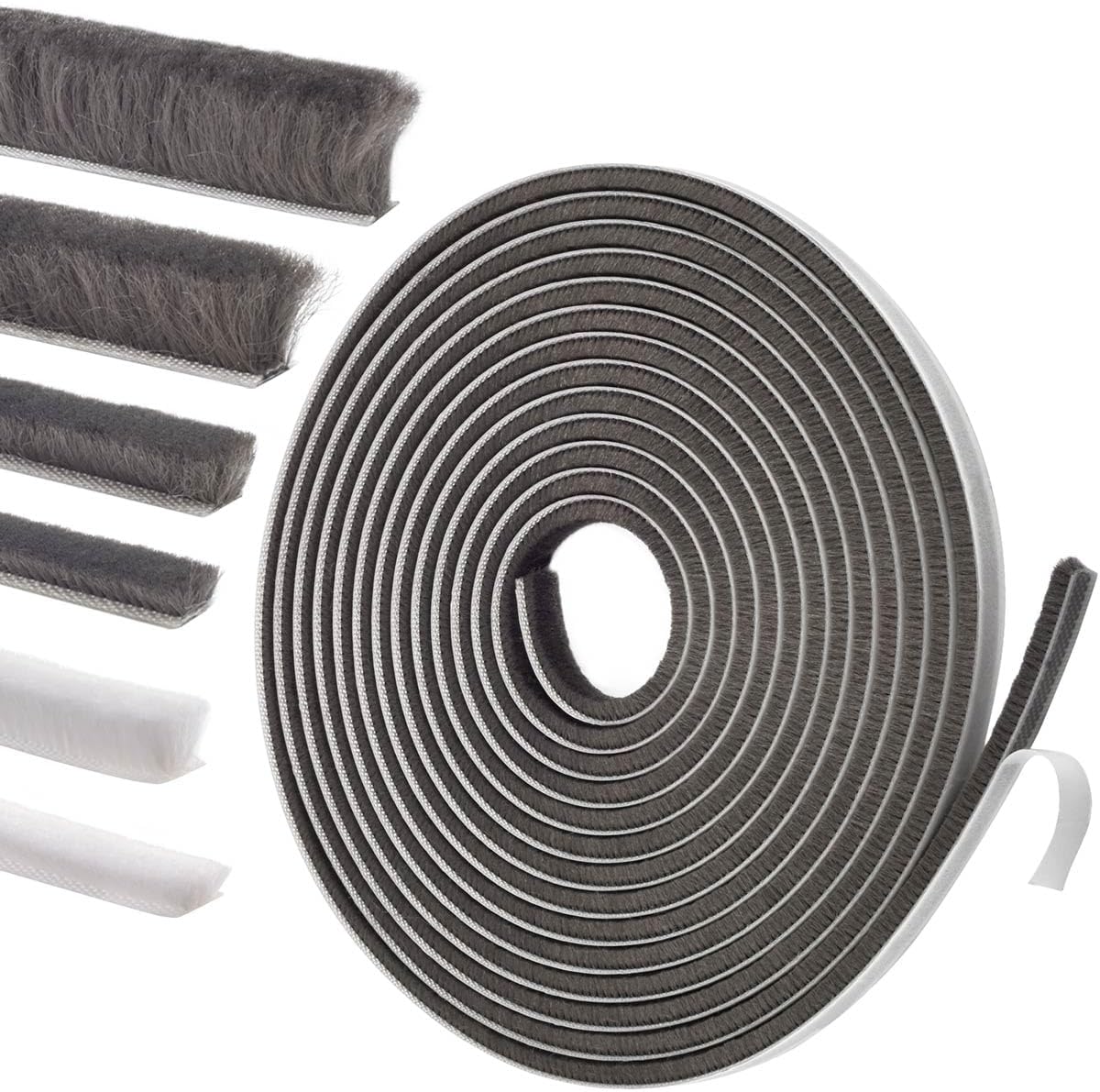 Self-Adhesive Weather Stripping Seal for Doors & Windows – Soundproof Insulation Gap Filler for Sliding, Exterior, Front, and Jamb Frames – 0.2" x 0.35" x 16.5 ft, Gray