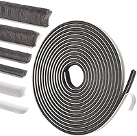 YOCCEK Self-Adhesive Weather Stripping for Doors & Windows - Soundproof Insulation Gap Filler, 0.2" x 0.35" x 16.5 ft Gray