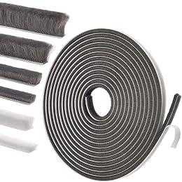 YOCCEK Self-Adhesive Weather Stripping Seal for Doors & Windows – Soundproof Insulation Gap Filler for Sliding, Exterior, Front, and Jamb Frames – 0.2" x 0.35" x 16.5 ft, Gray