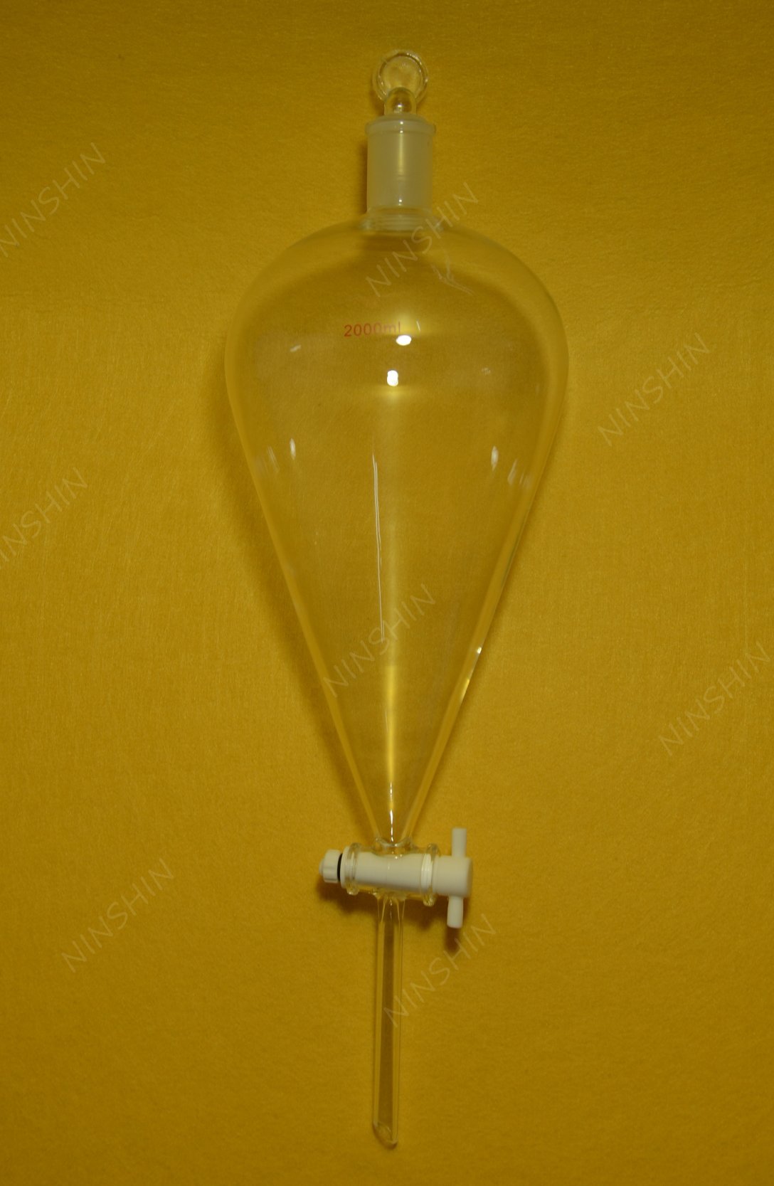 NANSHIN Glassware,2000ml,24/?40,Glass Separatory Funnel,Pyr?iform,PTFE Stopcock,d?rop tube