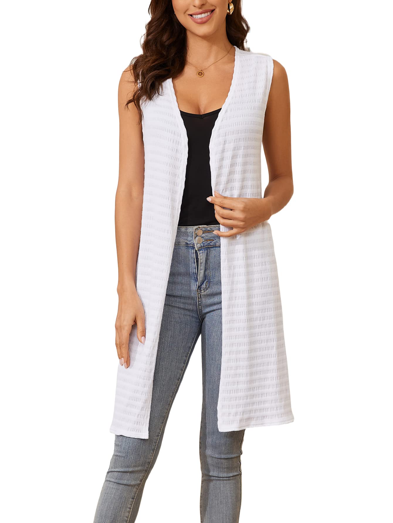 SPARKLE SKYSleeveless Cardigans for Women Long Lightweight Vest Duster  Cardigan Open Front Cardigan Womens Cardigan Vest