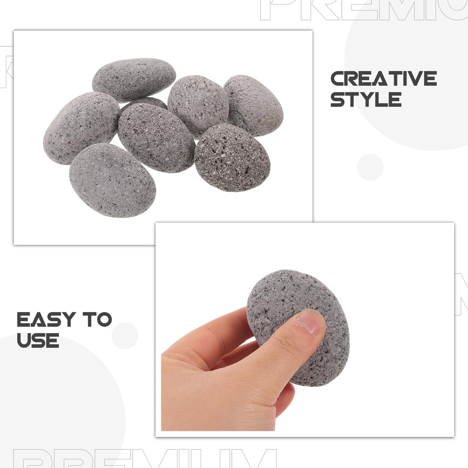 TOYANDONA Piedras Volcánicas para Sauna de Vapor Comercial y SPA Doméstico, Mejoran la Radiación de Calor y Aseguran una Circulación de Calor Uniforme, Peso 1.9kg