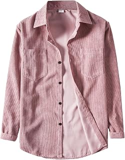 Camisa de pana para hombre, manga larga, informal, corte regular, con botones, monocolor, solapa, camisa ligera, para otoño e invierno, blusa para hombre, chaqueta fina de color sólido, chaqueta