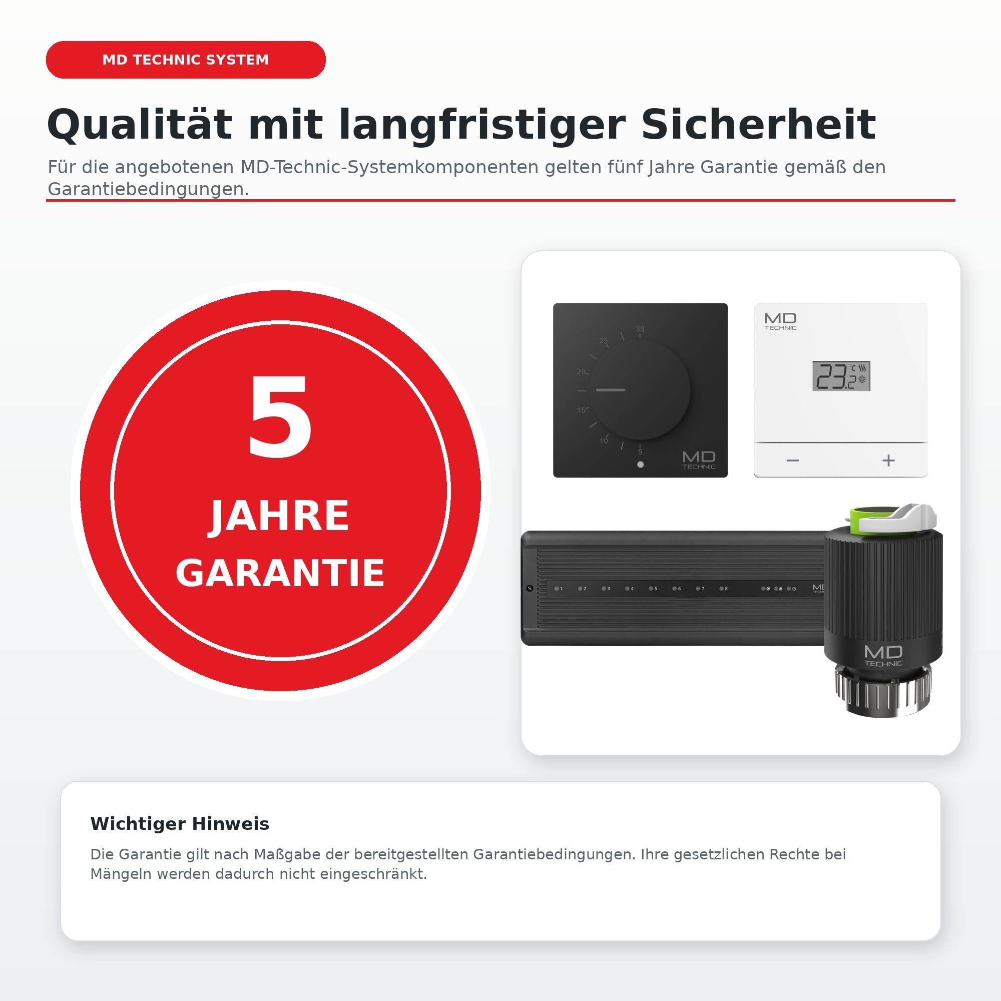 Raumthermostat Weiß 230 V, Heizen und Kühlen, Digitalanzeige