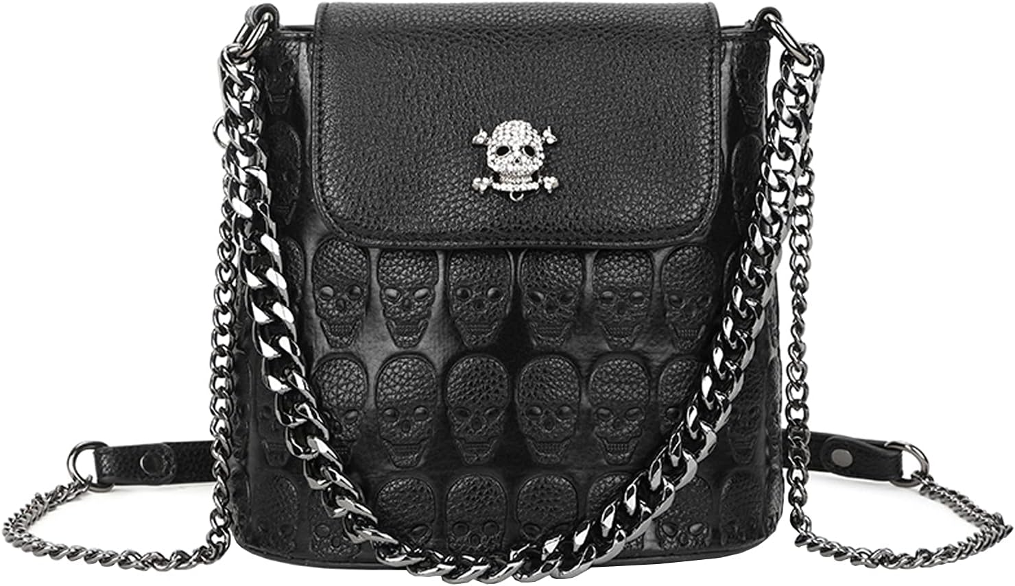 Handbags for Women Punk Ladies Purses PU Leather Satchel Skull Shoulder Tote Bag