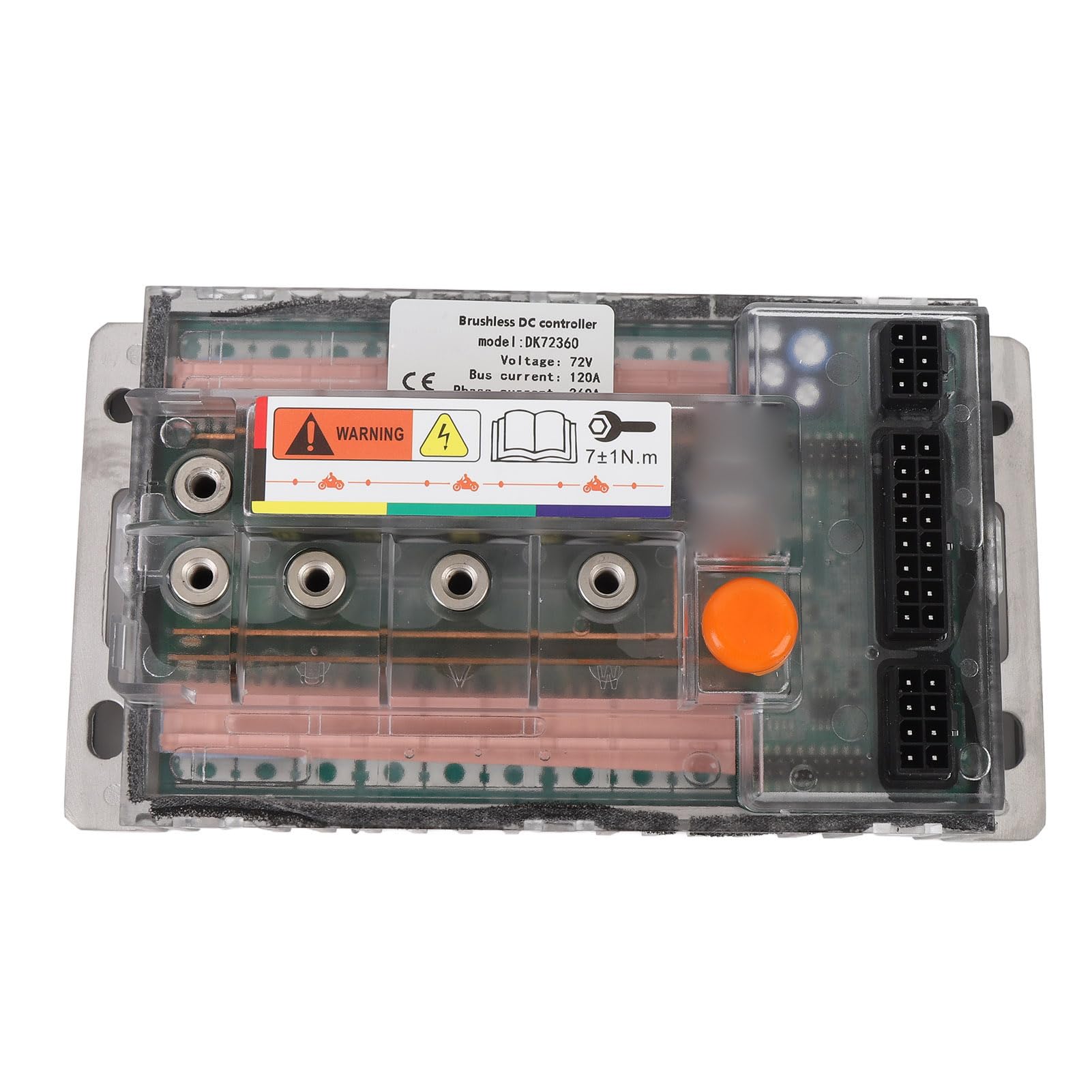 AMONIDA Elektryczny Sterownik Bezszczotkowy, Sterownik Motocykla Elektrycznego 72 V DK72360 Bezszczotkowy Silnik Prądu Stałego SineWave z przezroczystą obudową, do Silnika QS o Mocy do 3000 W