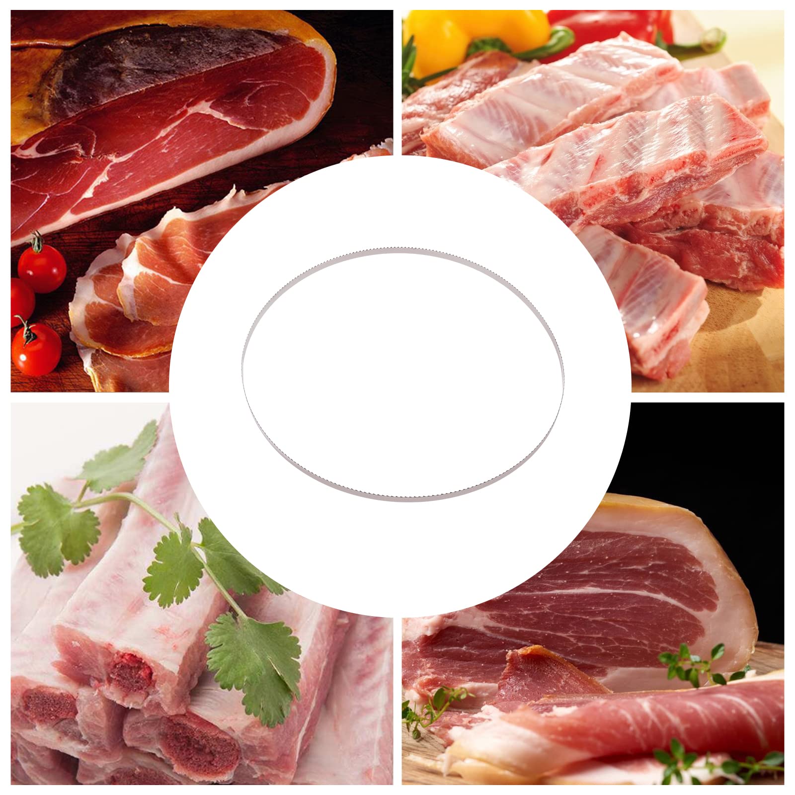 Hoja de Sierra de Cinta para la Industria de Herramientas, 5 Hojas de Sierra de Cinta para Carne de Repuesto, Hoja de Acero al Carbono, Hoja de Carne de 4TPI Envuelta en Papel a p