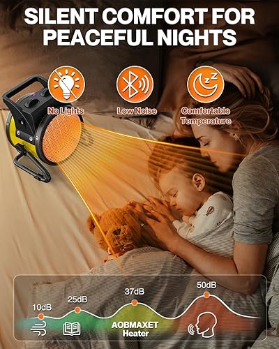 Miniatura 2 de Calentadores para exteriores para patio, calentador de espacio al aire libre de 1500 W con calentamiento rápido 3S PTC, calentador eléctrico de