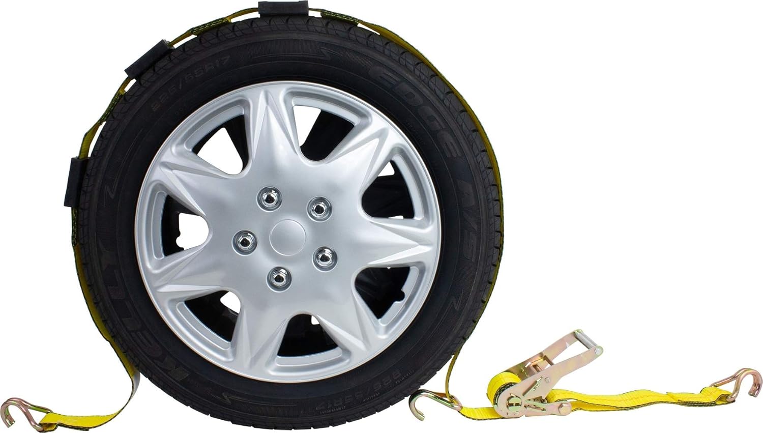 70% оƒƒ Evеrуthіng Mytee Products (4 Pack) 2 x 10' Over The Tire Car Hauler Ratchet Straps with Wire J Hooks and Rubber Blocks - Car Tie Down Wheel Straps Truck Trailer Auto Tie Down