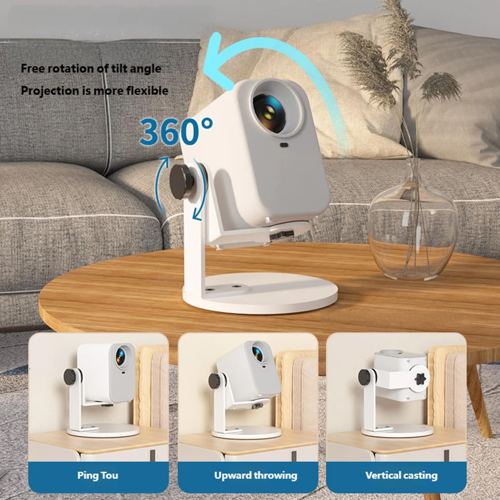 Supporto da scrivania per proiettore con capacità di carico di 5 kg e struttura in acciaio laminato a freddo per un supporto stabile a vite a pedale