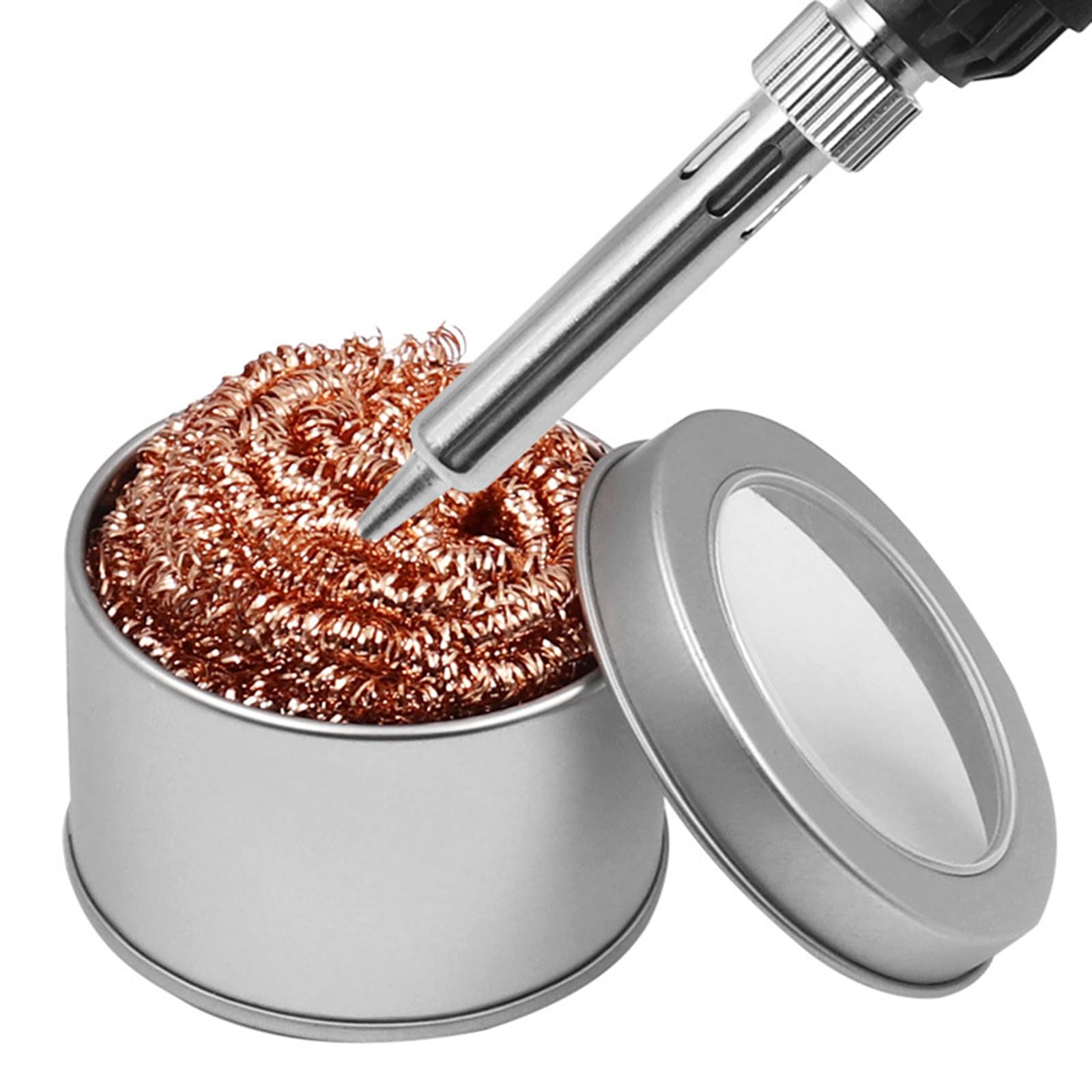 QWQJ Soldering Iron Tip Cleaner Metal Wire Stainless Steel Tip Cleaner Box Metal Solder Tip Wire Removal