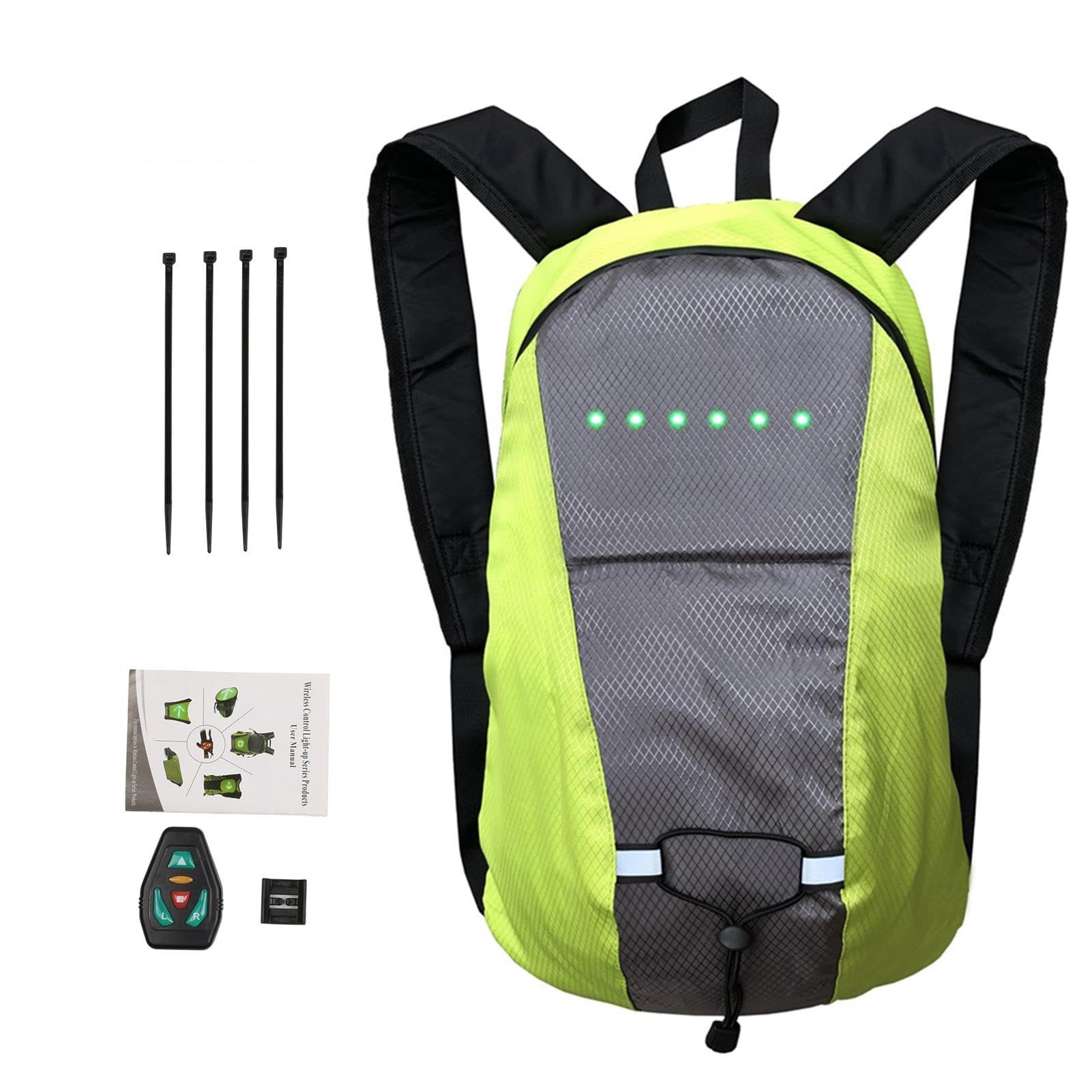 Réfléchissant Sac À Dos Vélo,15L Sac À Dos De Vélo Télécommandé,Sac À Dos Lumineux LED, Sac À Dos De Sécurité À Vélo,Réfléchissant Gilet De Cyclisme Avec Indicateur De Direction Pour Cyclisme Courir
