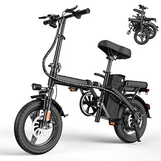 E14 Electric Bike for Adults 500W Motor, Folding Ebike 14" Adults Electric Bicycles, 48V 13Ah Removable Battery UL 2849 Certified, 25 Miles PAS Range - Amazon product rated Grade A