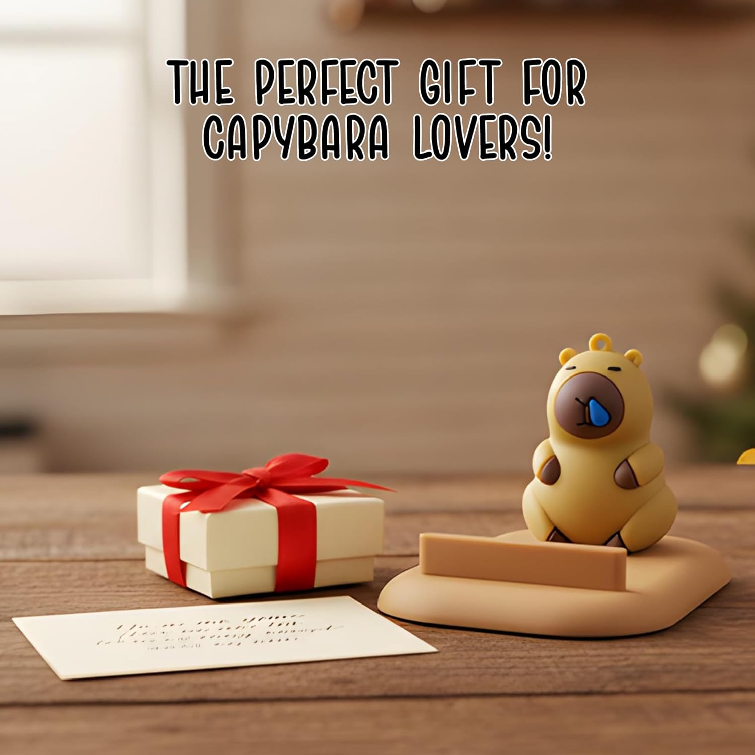 Capybara Phone Stand (Drooly) - Sturdy Universal Holder for Smartphones, iPhone & Android - Cute Animal Desk Accessory, Novelty Kawaii Decor Gift for Capybara Lovers - Image 4