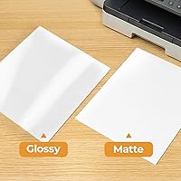 Vista 7 de HTVRONT - Vinilo imprimible para impresoras de inyección de tinta y láser - 10 hojas de papel adhesivo de vinilo imprimible blanco brillante. El