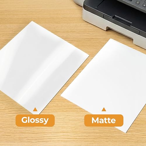 Miniatura 7 de HTVRONT - Vinilo imprimible para impresoras de inyección de tinta y láser - 10 hojas de papel adhesivo de vinilo imprimible blanco brillante. El