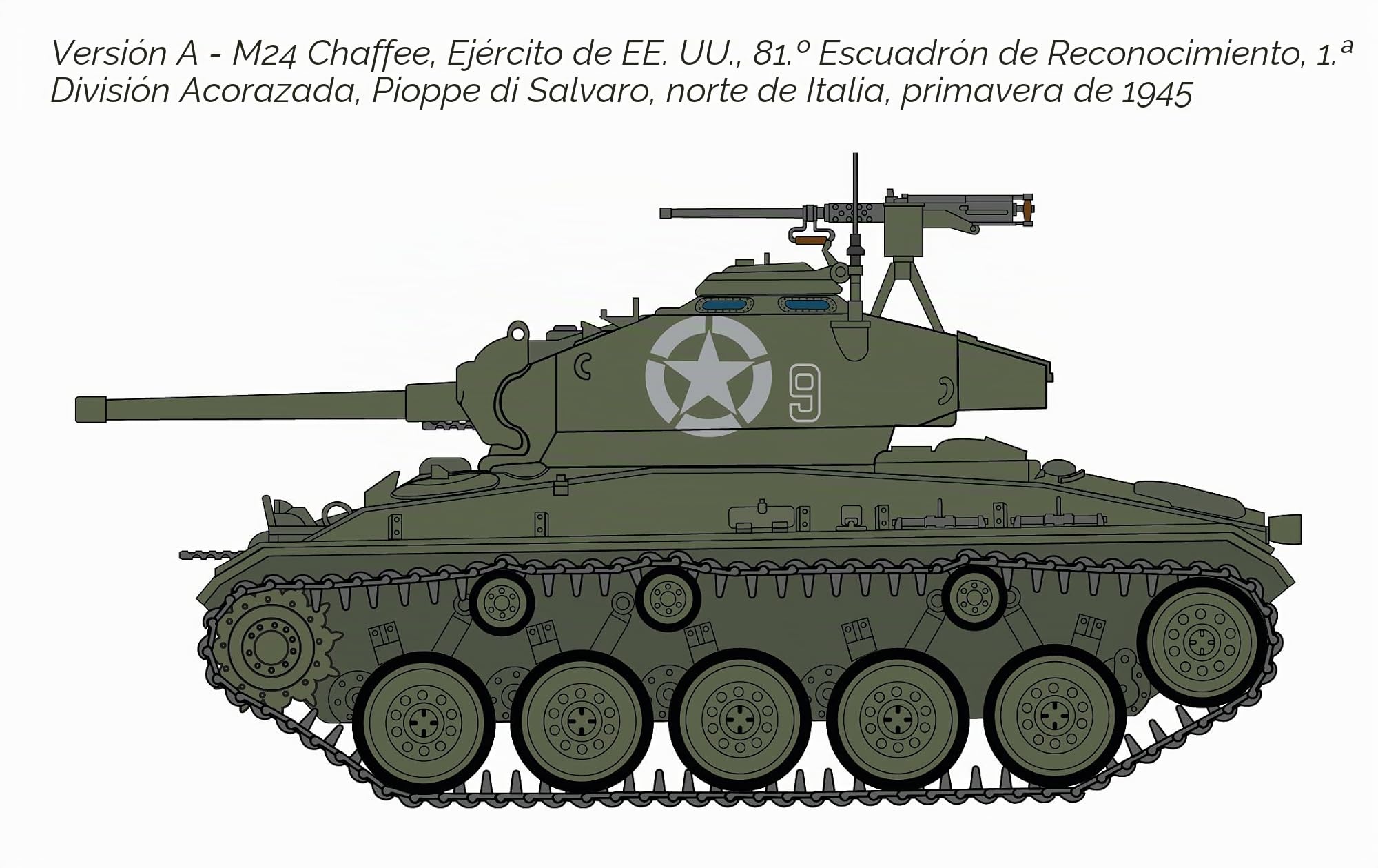 KAMPFPANZER M24 CHAFFEE MILITARY TANK /