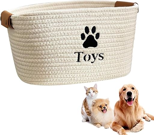 Cestino Porta Giocattoli Per Cani E Gatti Morezi - Grande Contenitore In Cotone Grigio Per Soggiorno E Casa - Foto 2