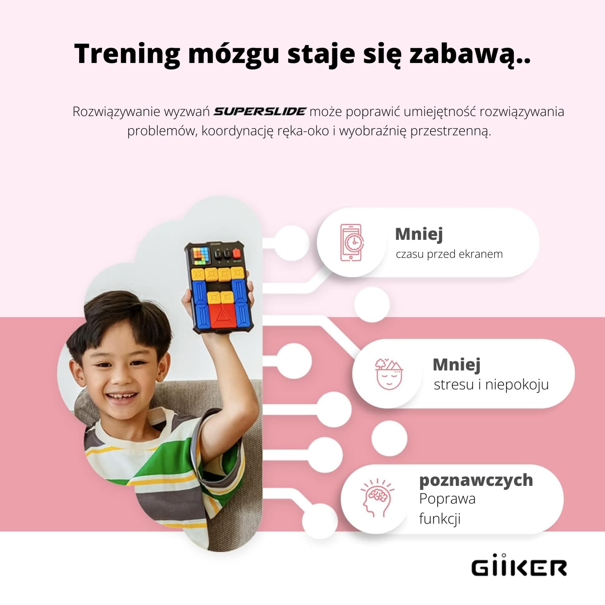 GiiKER Super Slide Puzzle Games, oryginalne puzzle 500+ wyzwań łamigłówka, zabawki dla dzieci i nastolatków, gry podróżne, prezenty urodzinowe dla chłopców i dziewcząt, zajęcia na podróże samochodowe