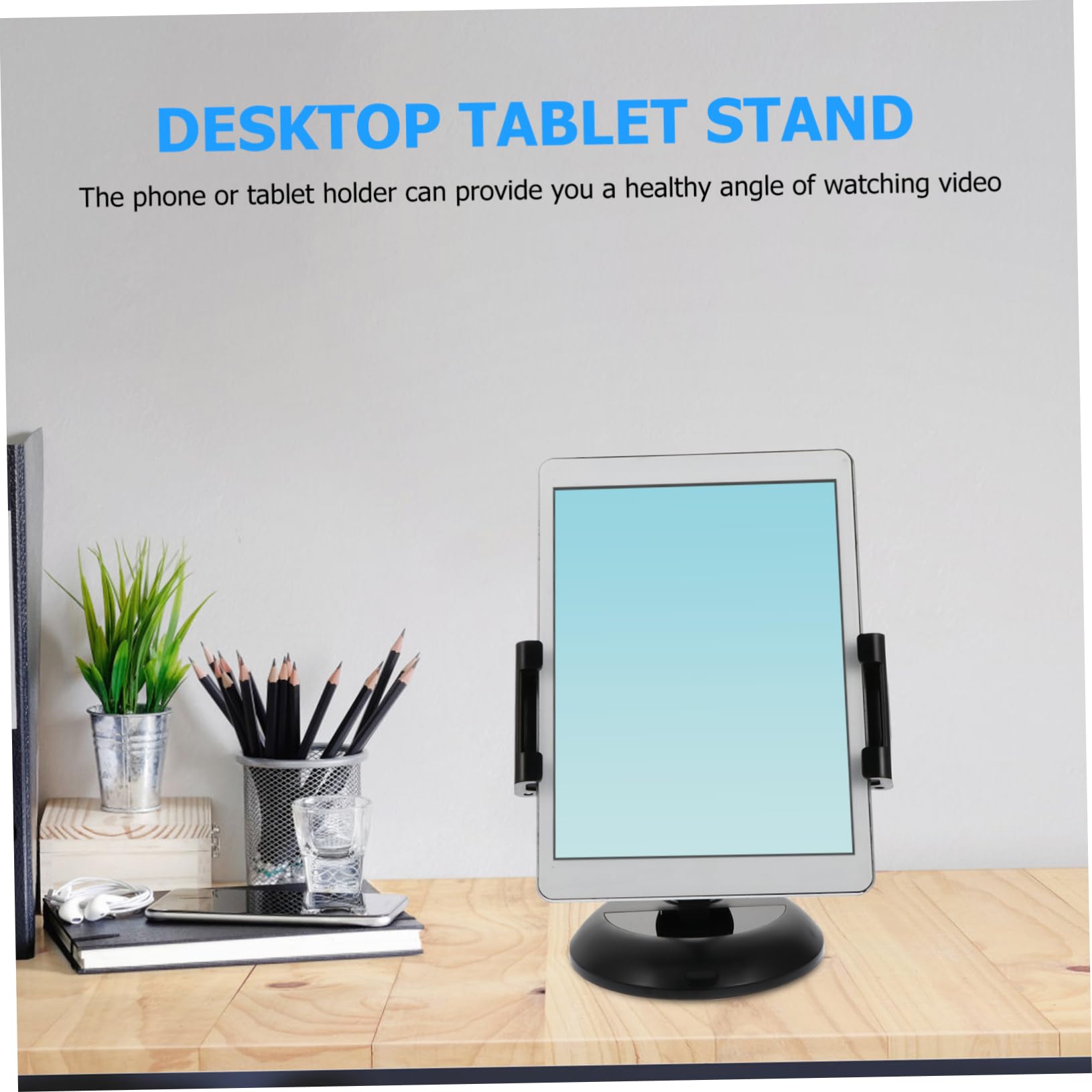 SEWACC Support pour Tablette et Téléphone de Bureau Réglable Noir Abs Métal