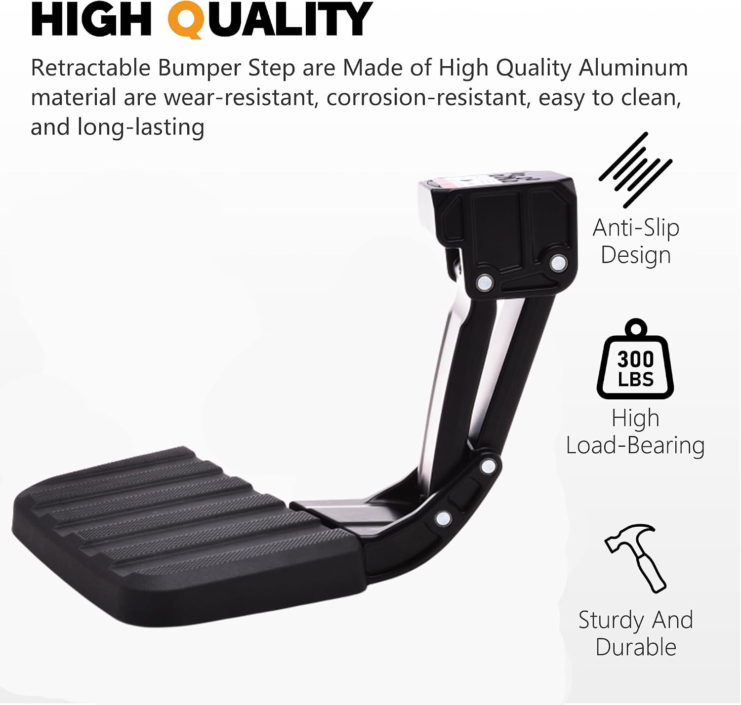 Truck Bed Step Retractable Step Compatible with Ford F-250 F-350 Super Duty 2023 2024 2025 Bed Step Bumper Step,Replace#75330-01A