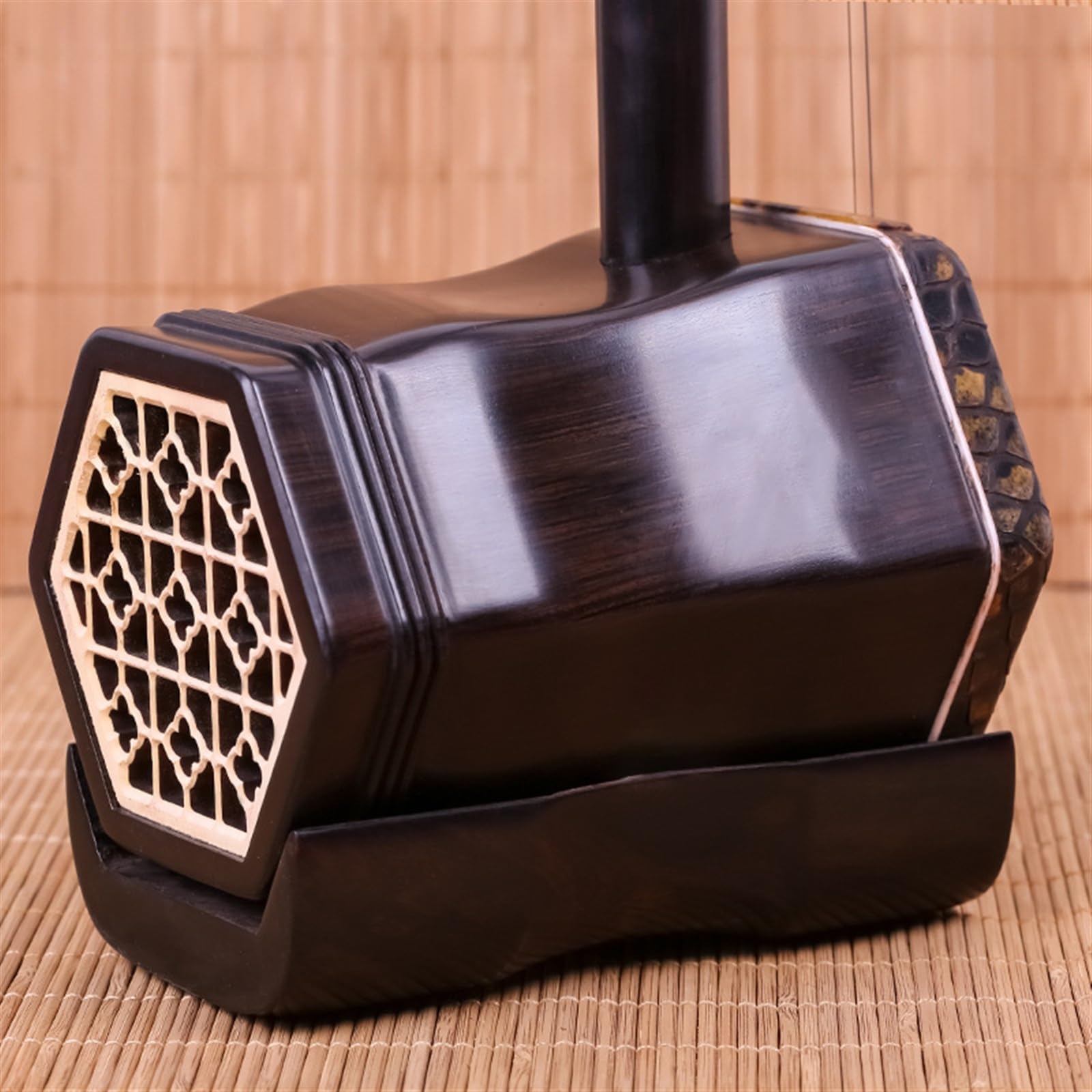 Erhu Hexagonal En Bois De Santal Noir, Instrument Traditionnel Chinois À 2 Cordes Avec Ensemble Complet D'accessoires Professionnel Erhu