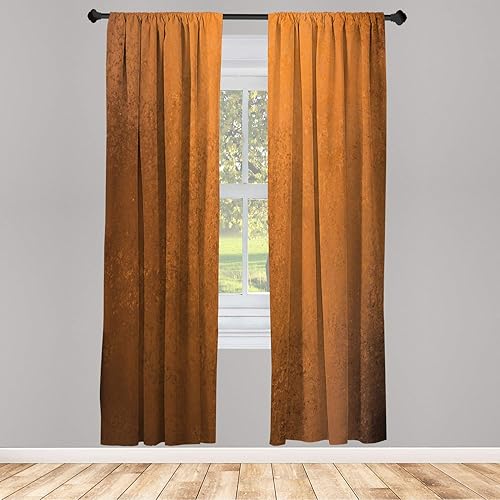 Miniatura 35 de Ambesonne Cortinas de ventana de lunares, círculos repetidos clásicos a la antigua, formas redondas, ilustración retro, juego de 2 paneles Rosa