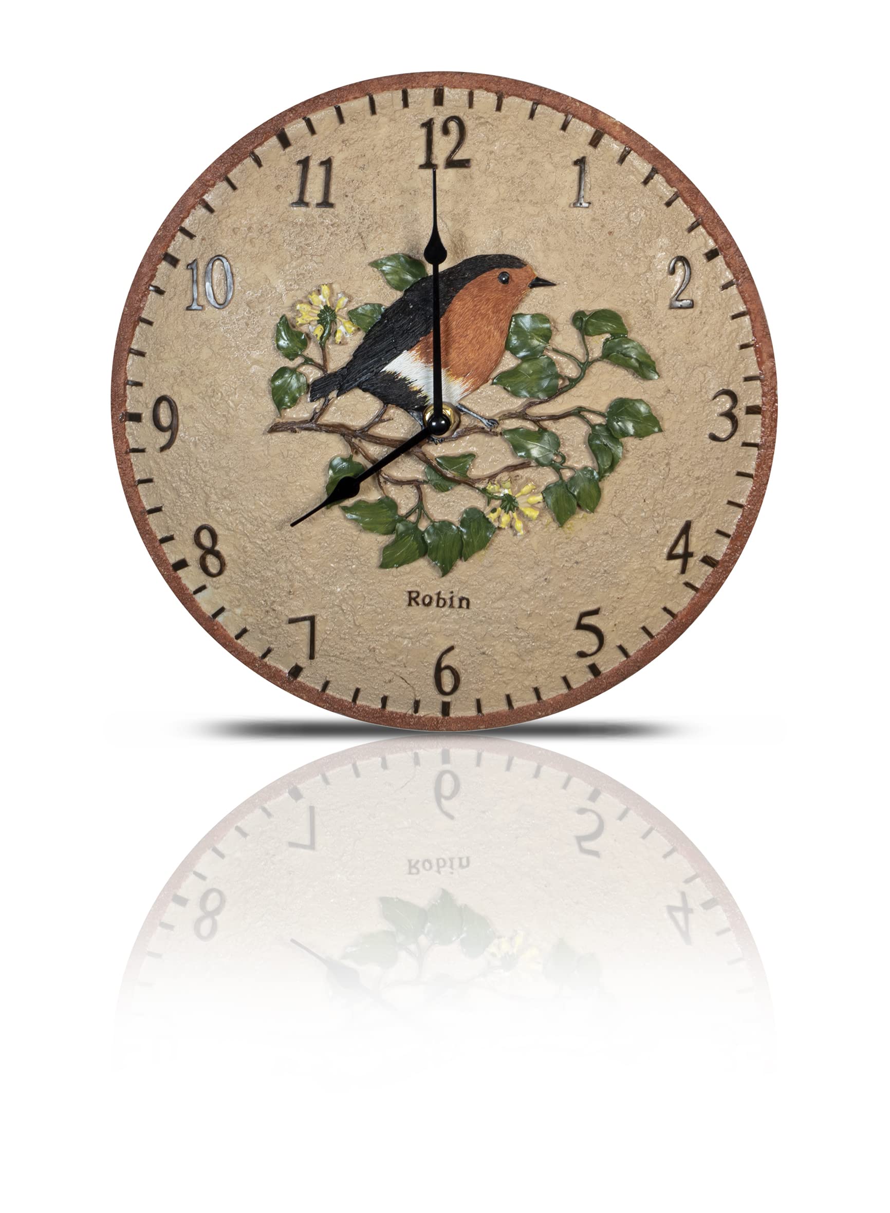 Robin Design Outdoor/Indoor Wall Clock for Garden and Patio - Waterproof