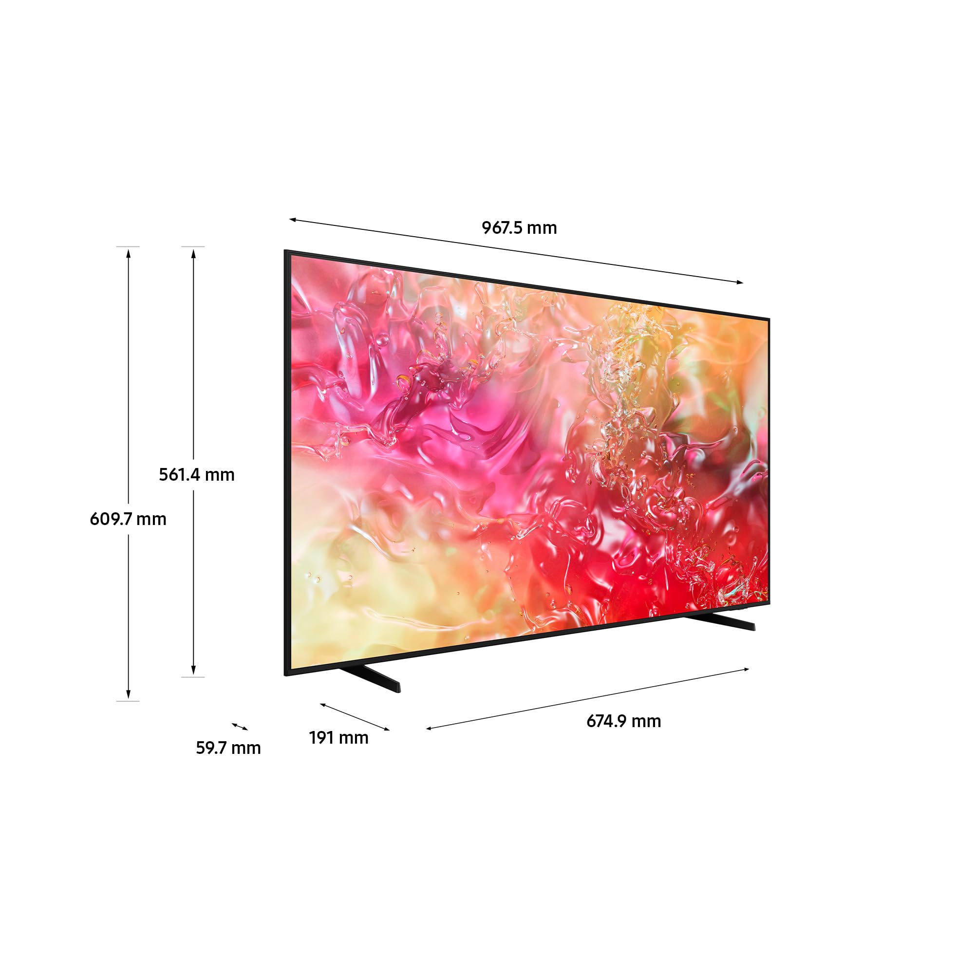 Samsung TV UE43DU7190UXZT LED 4K, Smart TV 43" Crystal Processor 4K, Slim Look, DVBT-2, Q-Symphony & OTS Lite, Integrato con Bixby, compatibile con Alexa e Google Assistant, Black 2024