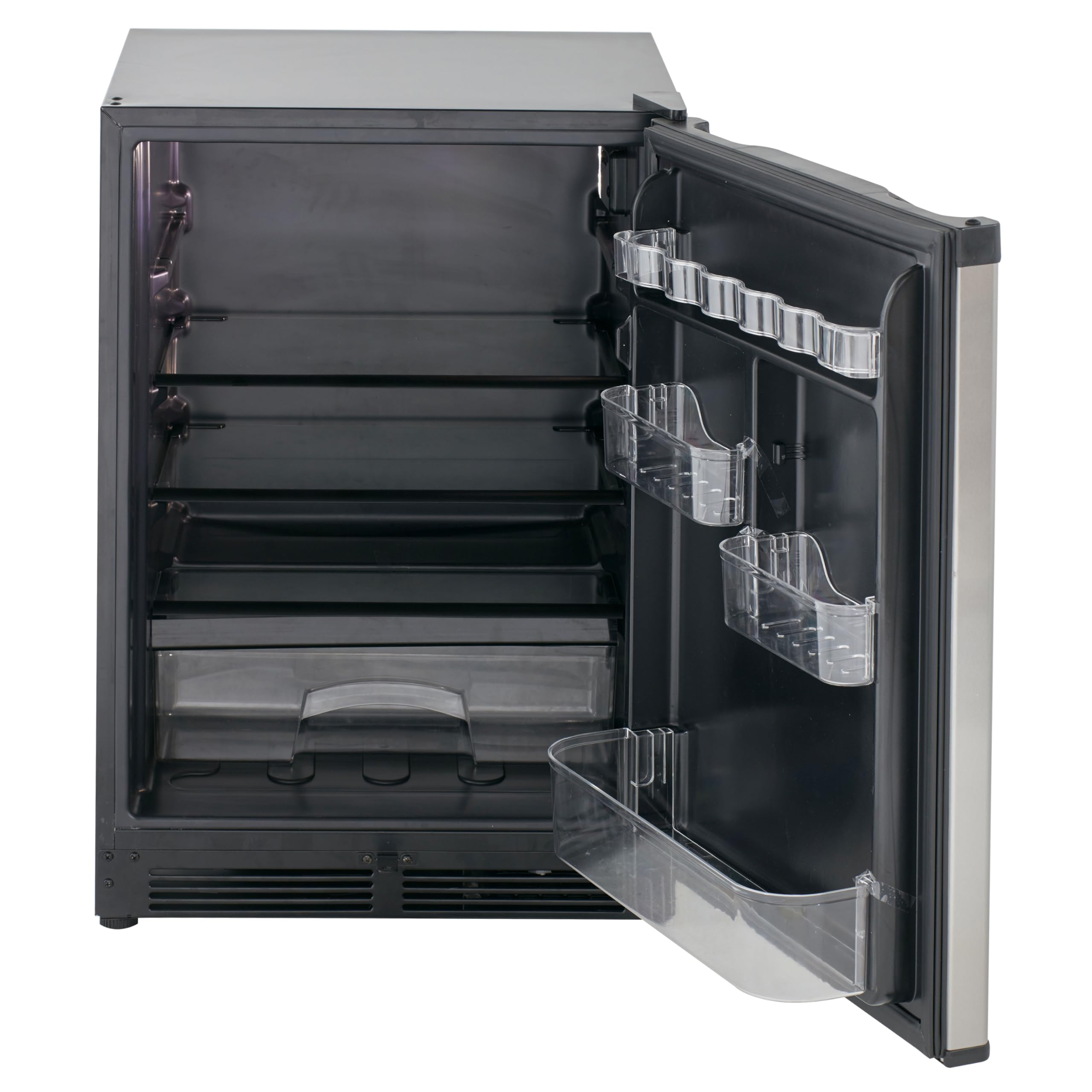 AR52T3SB Mini refrigerador compacto para oficina o dormitorio con puerta reversible con cerradura de seguridad, estantes de vidrio ajustables y control de temperatura y descongelación 2