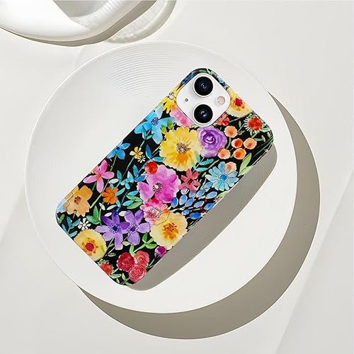 Miniatura 7 de J.west Funda compatible con iPhone 14 para mujer, bonito diseño floral femenino, patrón kawaii de flores silvestres en acuarela para niñas