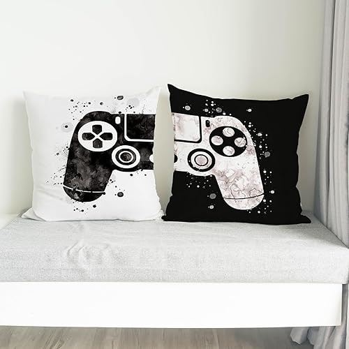 Miniatura 9 de Almohadas para videojuegos, fundas de almohada de 18 x 18 pulgadas, decoración de sala de juegos, decoración de sala de juegos, funda de almohada