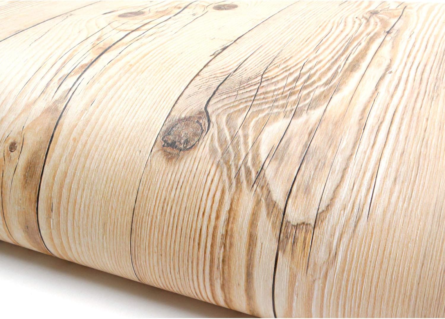 Peel & Stick Backsplash Vintage Brown Wood Panel Pattern Self-adhesive Removable Wallpaper 22345 : 1.64 Feet X 9.84 Feet