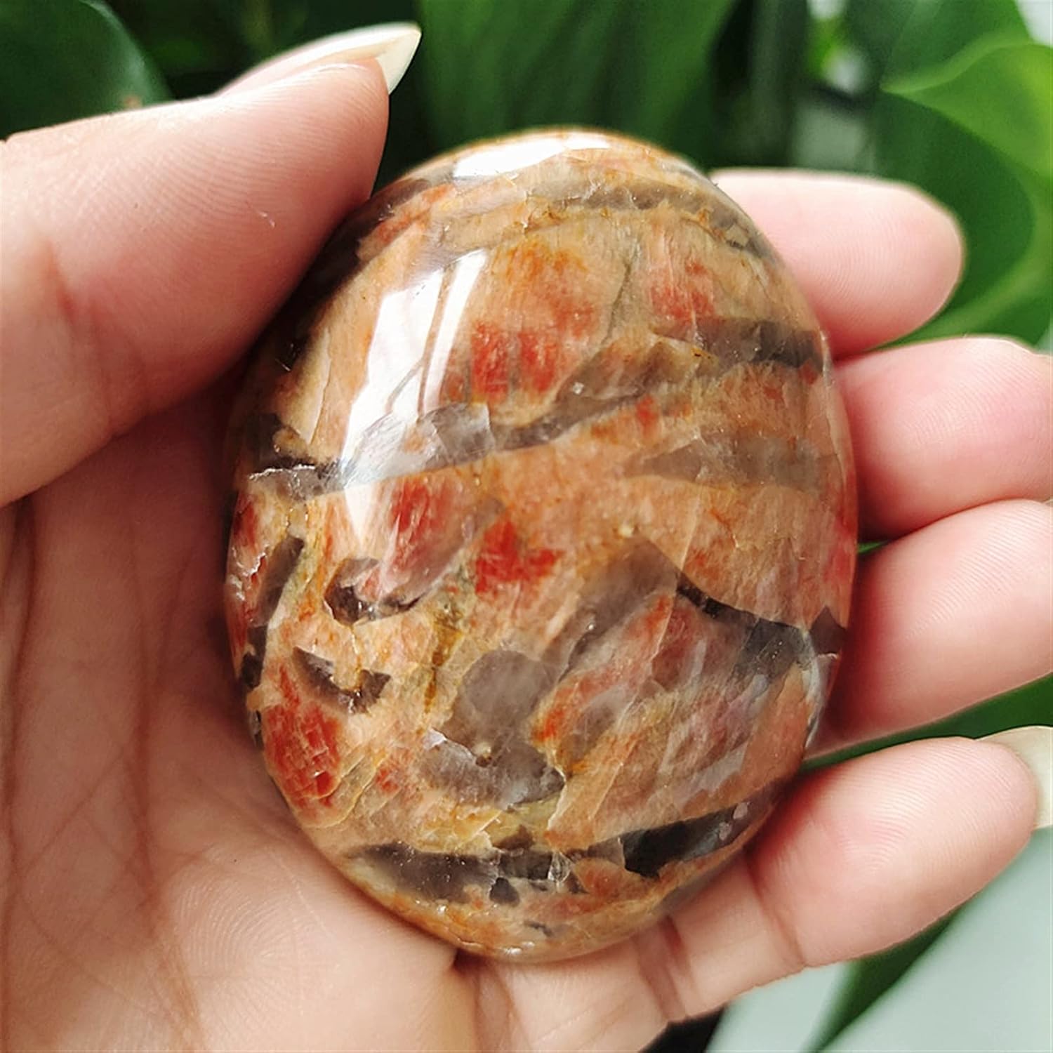 天然水晶の原石 天然クリスタルラフナチュラルイエロータイガースキンムーンパームヤシとクリスタルホームデコレーション (Color :