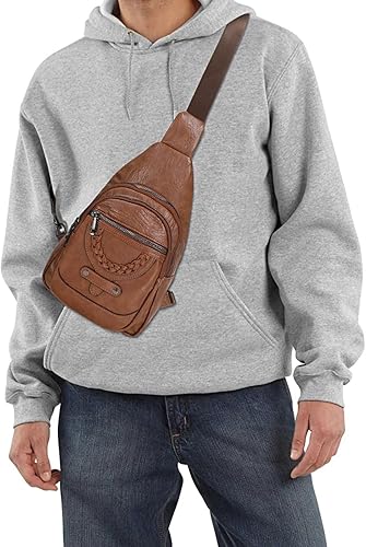 Miniatura 3 de SUOSDEY Sling Bag Crossbody Bags for Women PU Leather Sling Backpack Travel Cycling Hiking