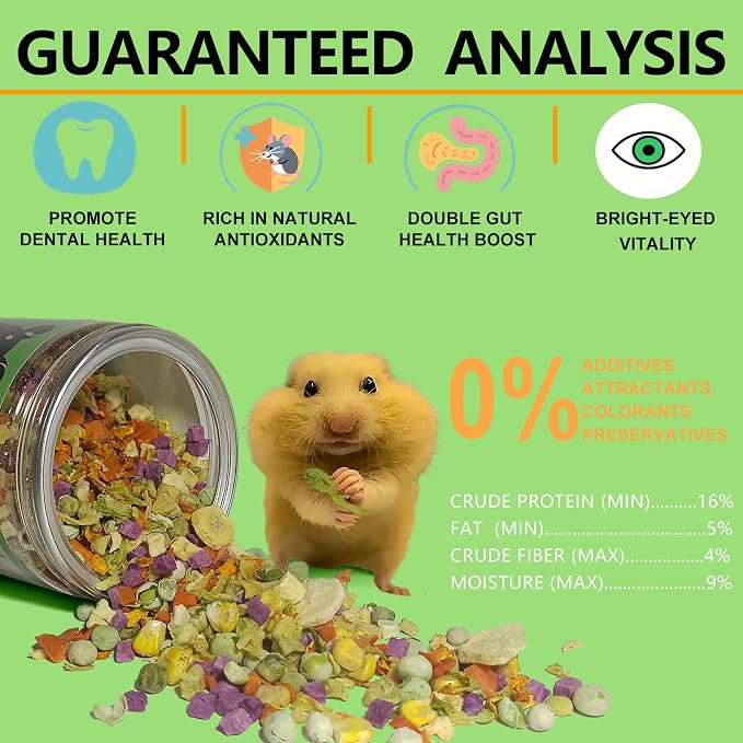 Alimento natural para hámster 6 oz con vitaminas y minerales miniatura 6